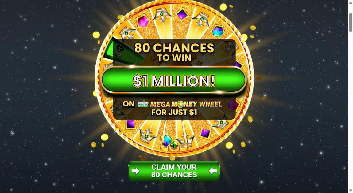 Zodiac Casino 80 free spins: 80 chances on the Mega Money Wheel for a C$1 deposit