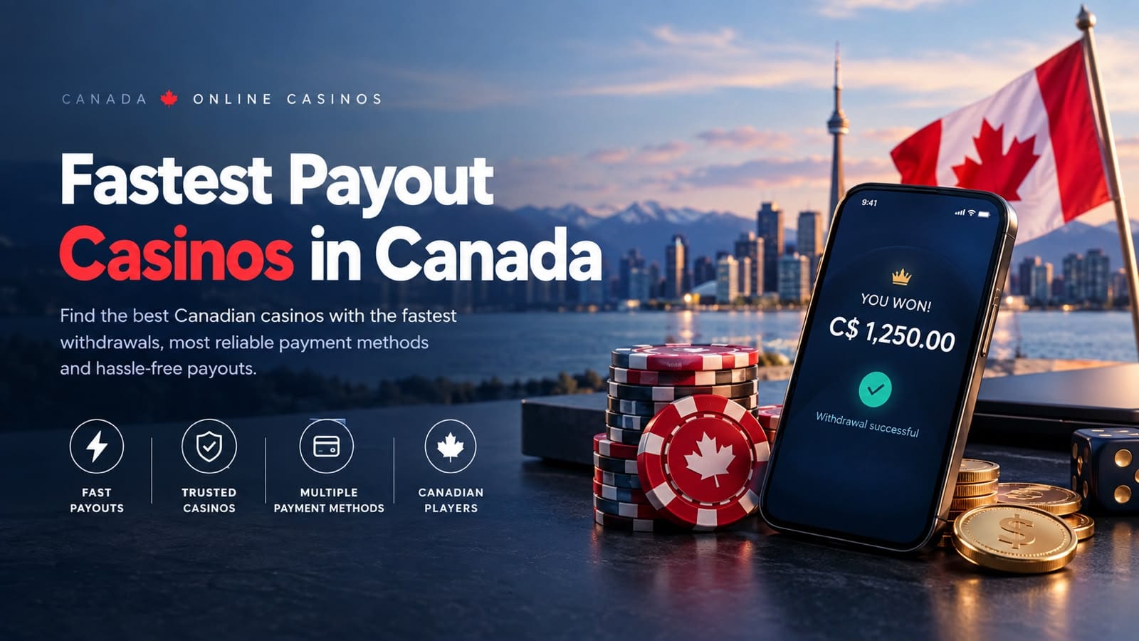 Fastest withdrawal online casinos in Canada compared by payout time